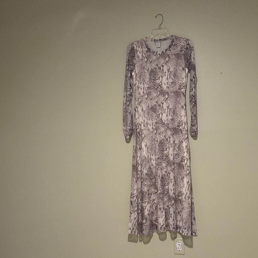 Rachel Zoe Snake Print Long Sleeve Dress